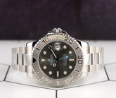Rolex 37mm Yacht-master Midsize Steel Platinum Bezel Men's Watch 268622